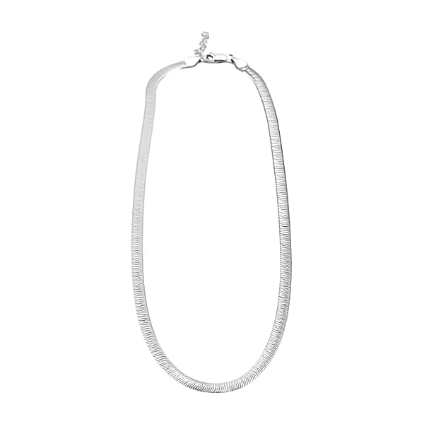 Italian Chain Necklace In Rhodium Over Sterling Silver 12.87 Grams 18 Inches