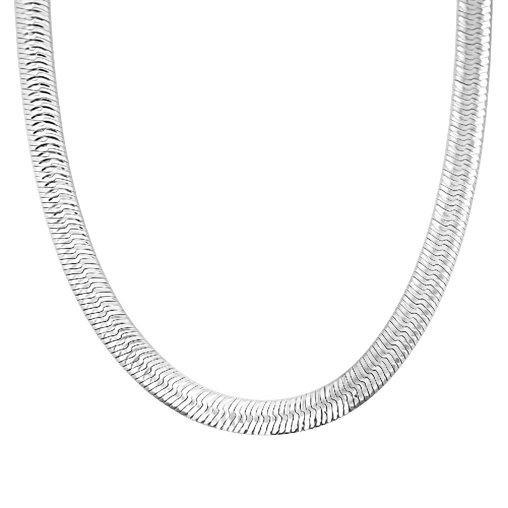 Italian Chain Necklace in Rhodium Over Sterling Silver 12.87 Grams 18 Inches
