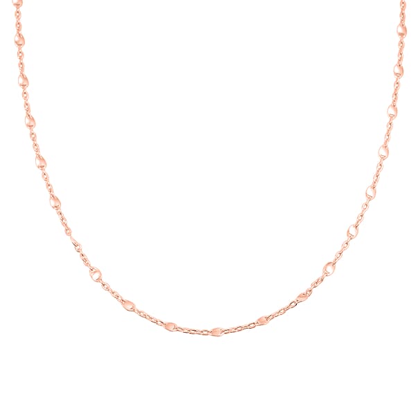Italian Confetti Chain Necklace In 14K Rose Gold Over Sterling Silver 2.72 Grams 20 Inches