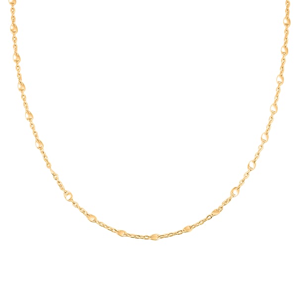Italian Confetti Chain Necklace In 14K Yellow Gold Over Sterling Silver 2.63 Grams 20 Inches