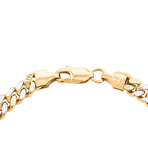 Italian Cuban Chain Bracelet In 14K YG Over And Sterling Silver (8.00 In) 14.52 Grams