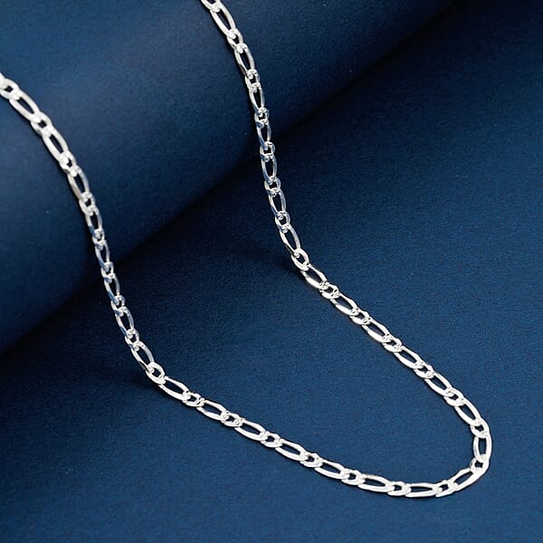 Italian Cuban Link Chain Necklace In Sterling Silver 5.70 Grams 24 Inches