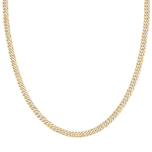 Italian Curb Chain Necklace In 14K YG Over And Sterling Silver 34.3 Grams 22 Inches