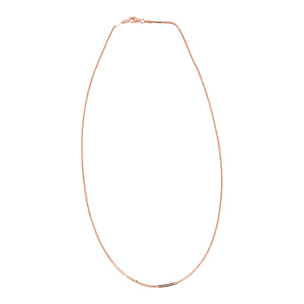 Italian Diamond-cut Rock Chain Necklace In 14K Rose Gold Over Sterling Silver 3.22 Grams 20 Inches