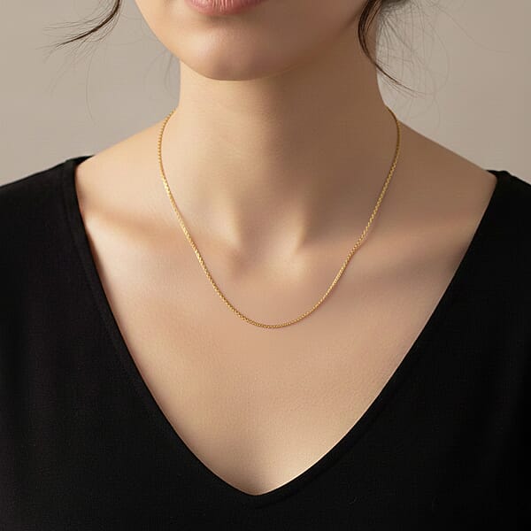 Italian Diamond-cut Rock Chain Necklace In 14K Yellow Gold Over Sterling Silver 3.22 Grams 20 Inches