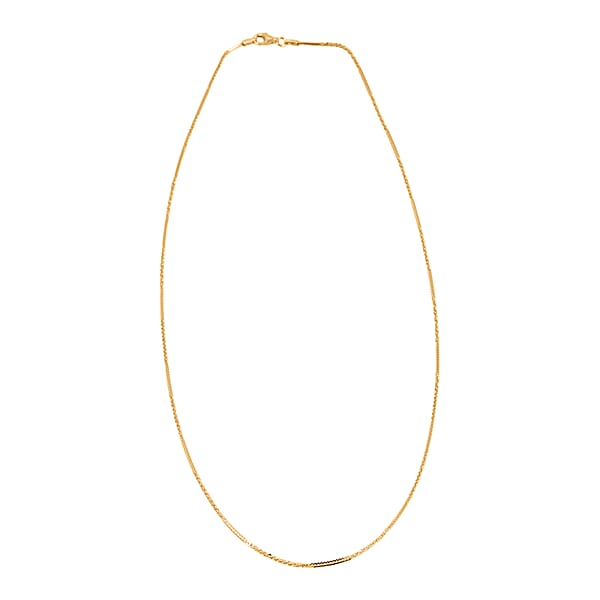 Italian Diamond-cut Rock Chain Necklace In 14K Yellow Gold Over Sterling Silver 3.22 Grams 20 Inches