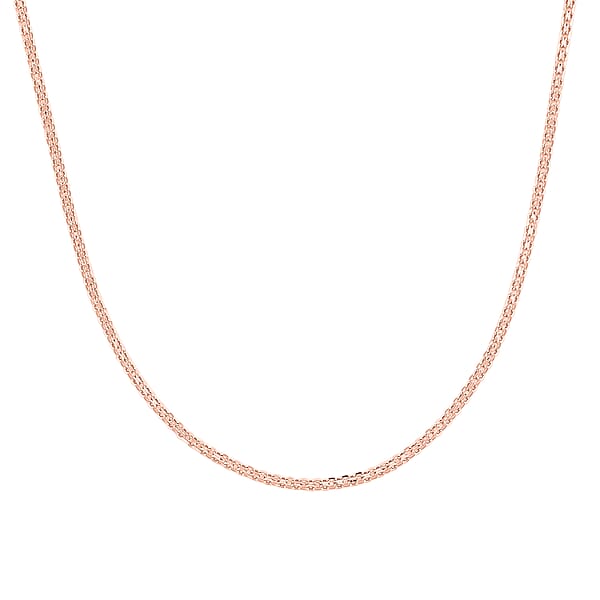 Italian Essential Link Chain Necklace In 14K Rose Gold Over Sterling Silver 3.03 Grams 18 Inches