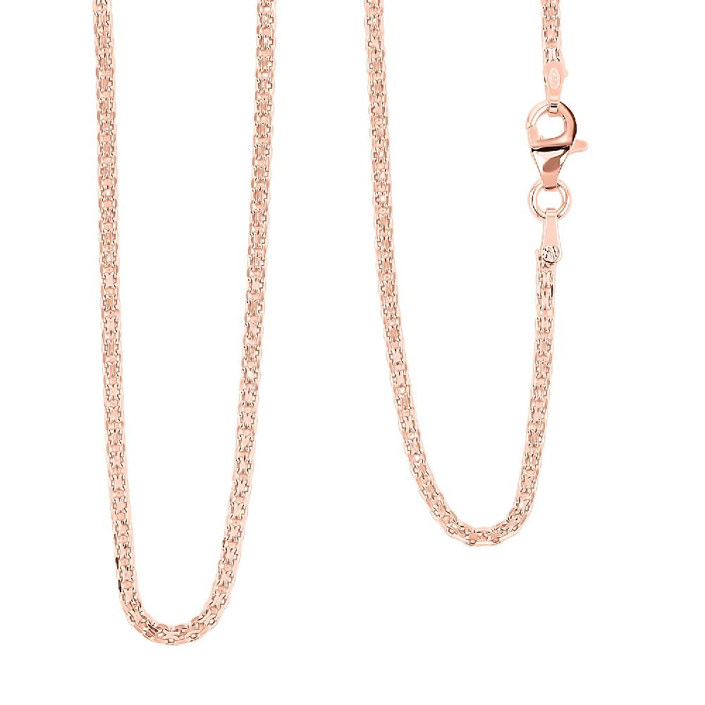 Italian Essential Link Chain Necklace in 14K Rose Gold Over Sterling Silver 3.03 Grams 18 Inches