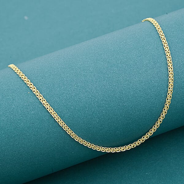 Italian Essential Link Chain Necklace In 14K Yellow Gold Over Sterling Silver 3.12 Grams 18 Inches