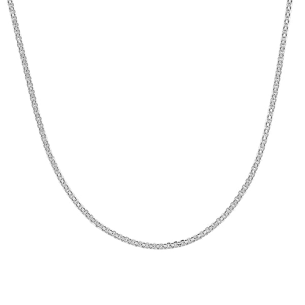 Italian Essential Link Chain Necklace In Rhodium Over Sterling Silver 3.17 Grams 18 Inches