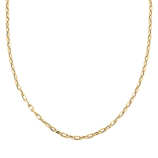 Italian Faceted Mirror Link Oval Necklace In 10K Yellow Gold 5.34 Grams 20 Inches