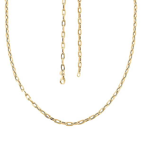 Italian Faceted Mirror Link Oval Necklace In 10K Yellow Gold 5.34 Grams 20 Inches