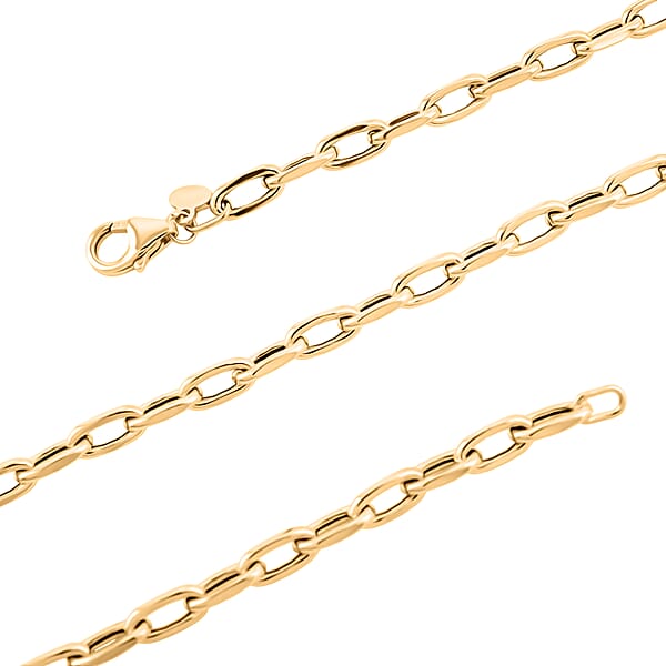 Italian Faceted Mirror Link Oval Necklace In 10K Yellow Gold 5.34 Grams 20 Inches