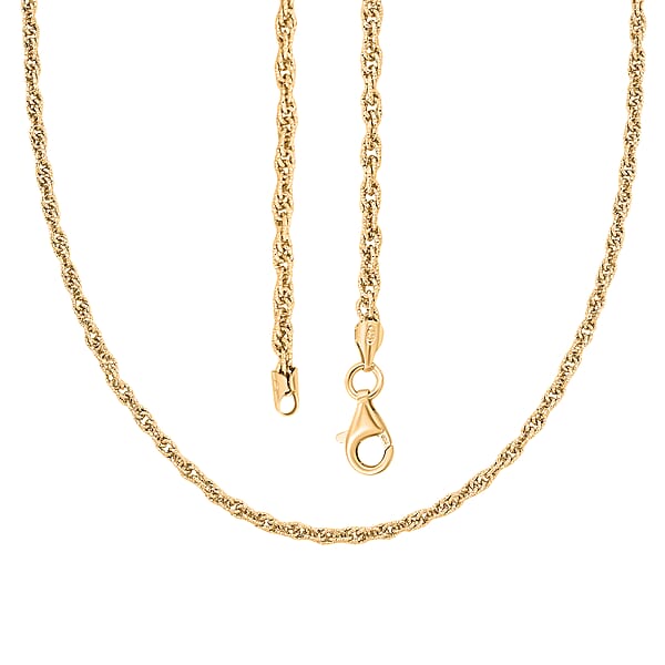 Italian Fancy Link Chain Necklace In 14K Yellow Gold Over Sterling Silver 10.08 Grams 20 Inches