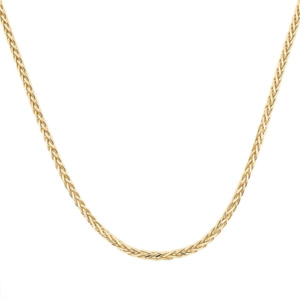 Italian Franco Chain Necklace In 14K Yellow Gold Over Sterling Silver 25.56 Grams 24 Inches