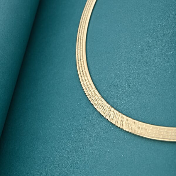 Italian Greek Key Mesh Omega Chain Necklace In 10K Yellow Gold 4.46 Grams 18-20 Inches