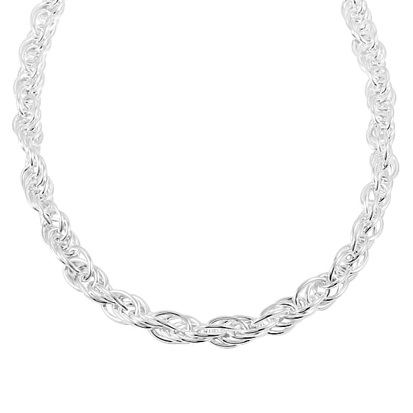 Italian La Bella Fantasia Chain Necklace In Sterling Silver 22 Inches 51.88 Grams