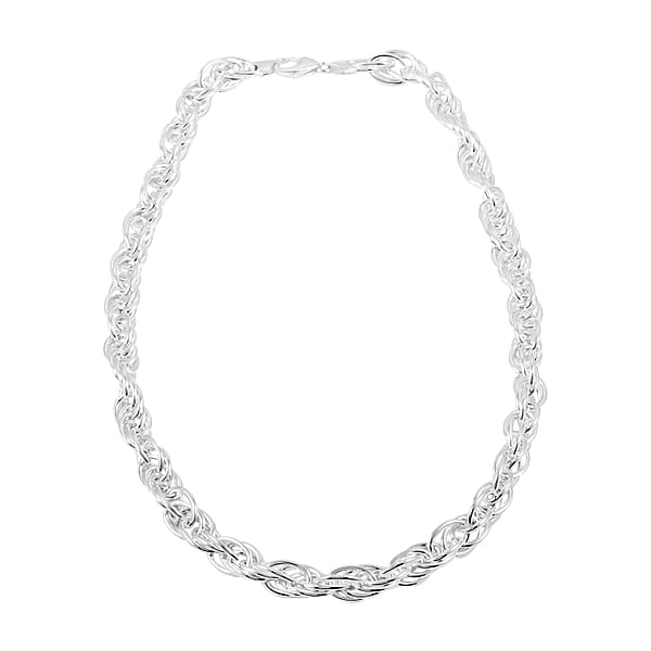 Italian La Bella Fantasia Chain Necklace In Sterling Silver 22 Inches 51.88 Grams