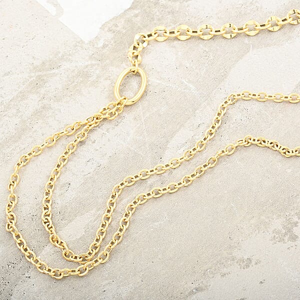 Italian Link Chain Necklace In 10K Yellow Gold 9.40 Grams 18-20 Inches
