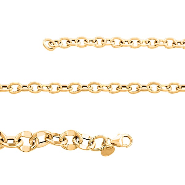 Italian Link Chain Necklace In 10K Yellow Gold 9.40 Grams 18-20 Inches