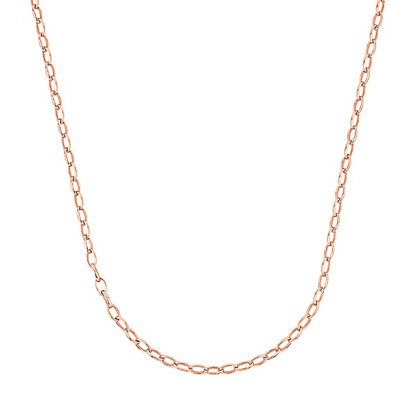 Italian Link Chain Necklace In 14K Rose Gold Over Sterling Silver 8 Grams 20 Inches