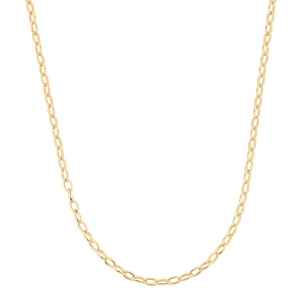 Italian Link Chain Necklace In 14K Yellow Gold Over Sterling Silver 8.80 Grams 20 Inches