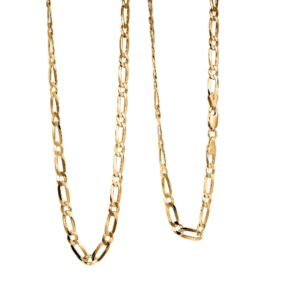 Italian Link Chain Necklace in 14K Yellow Gold Over Sterling Silver 11.30 Grams 24 Inches