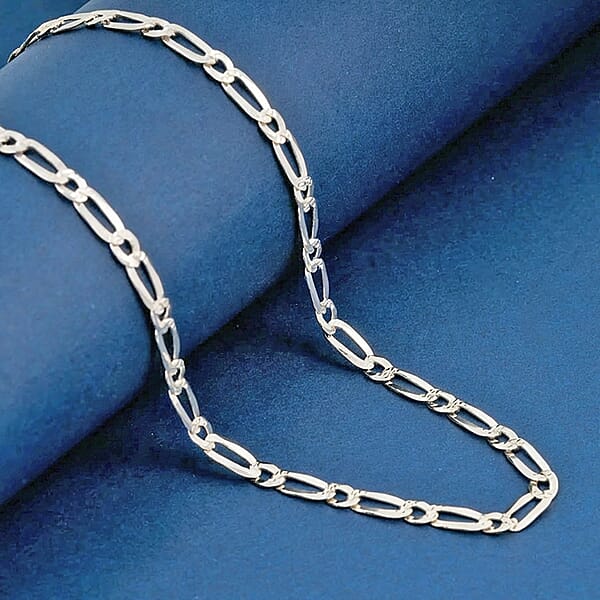 Italian Link Chain Necklace In Sterling Silver 10.50 Grams 24 Inches