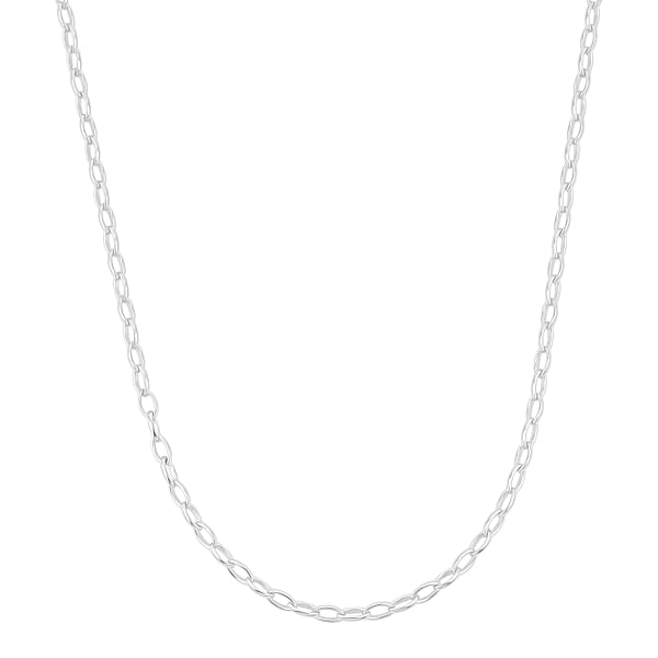 Italian Link Chain Necklace In Sterling Silver 8.10 Grams 20 Inches