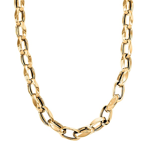 Italian Oval Link Chain Necklace In 10K Yellow Gold 20 Inches 13.44 Grams