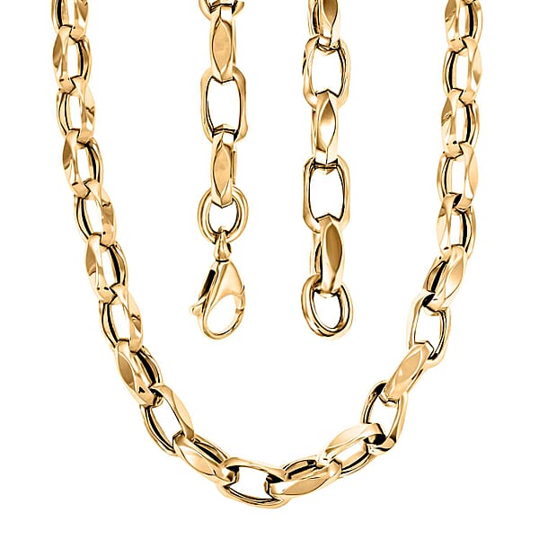 Italian Oval Link Chain Necklace In 10K Yellow Gold 20 Inches 13.44 Grams