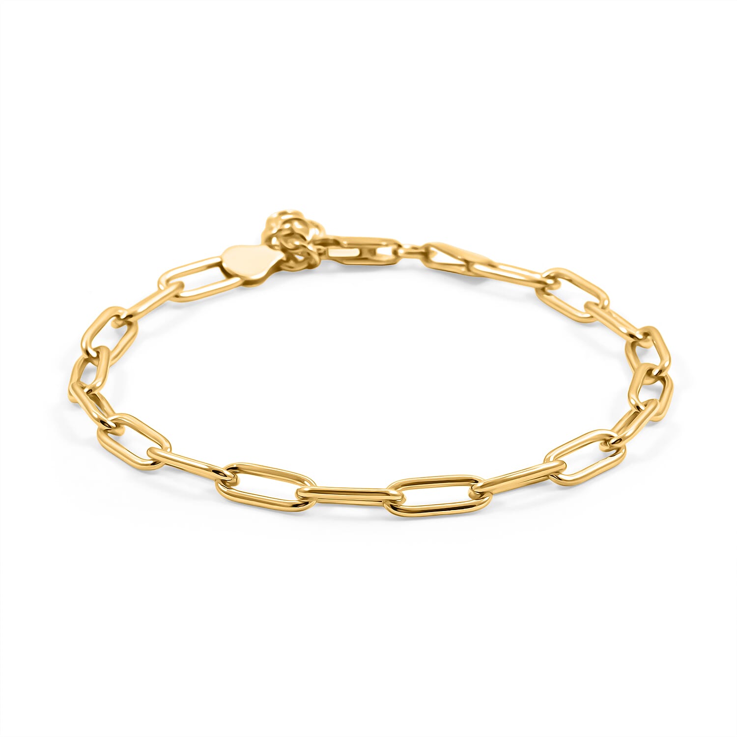Italian Paper Clip Chain Bracelet in 14K Yellow Gold Over Sterling Silver (7.00 In) 5.50 Grams