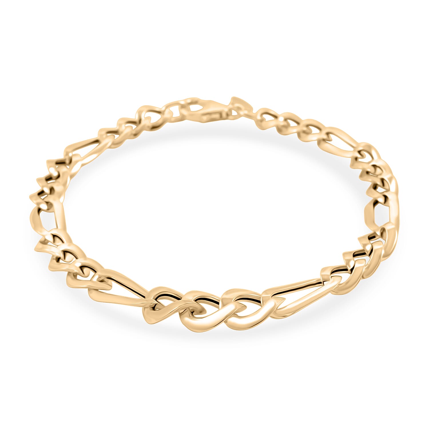Italian Ponte Vecchio Grumetta Chain Bracelet in 10K Yellow Gold (7.50 In) 3.1 Grams