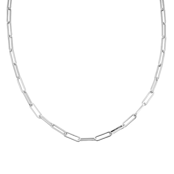 Italian Rhodium Over Sterling Silver 4.31mm Paperclip Chain Necklace (22 Inches) (17.25 G)