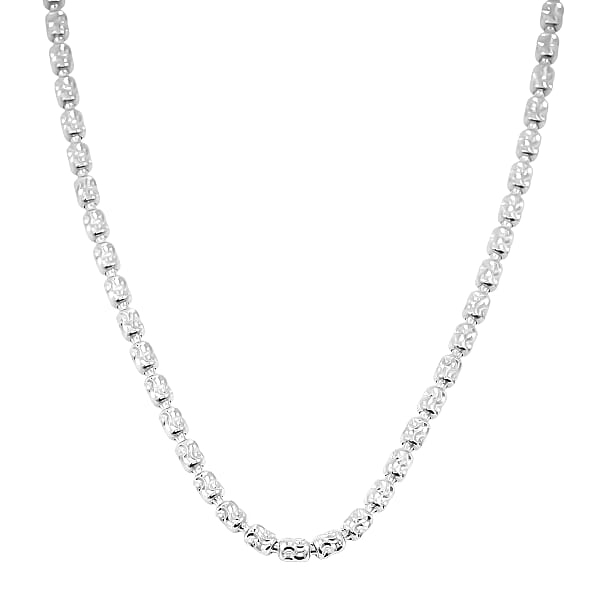 Italian Rhodium Over Sterling Silver Typhoon Chain Necklace 11.87 Grams 18 Inches
