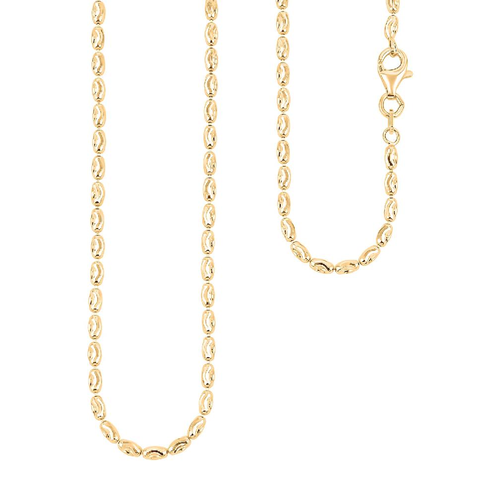 Italian Rice Chain Necklace in 14K Yellow Gold Over Sterling Silver 6.3 Grams 20 Inches