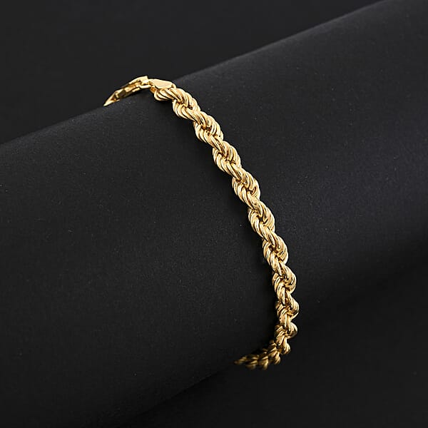 Italian Rope Chain Bracelet In 10K Yellow Gold (8.00 In) 5.23 Grams