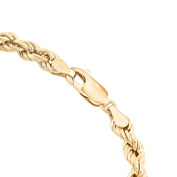 Italian Rope Chain Bracelet In 10K Yellow Gold (8.00 In) 5.23 Grams