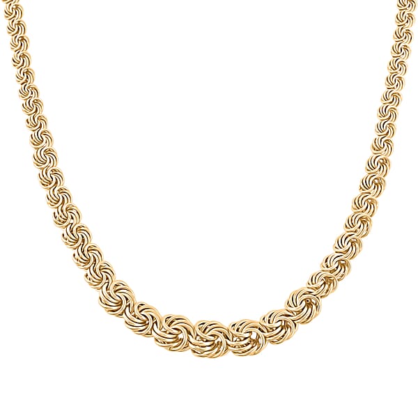 Italian Rosetta Scalare Chain Necklace In 10K Yellow Gold 13 Grams 18 Inches