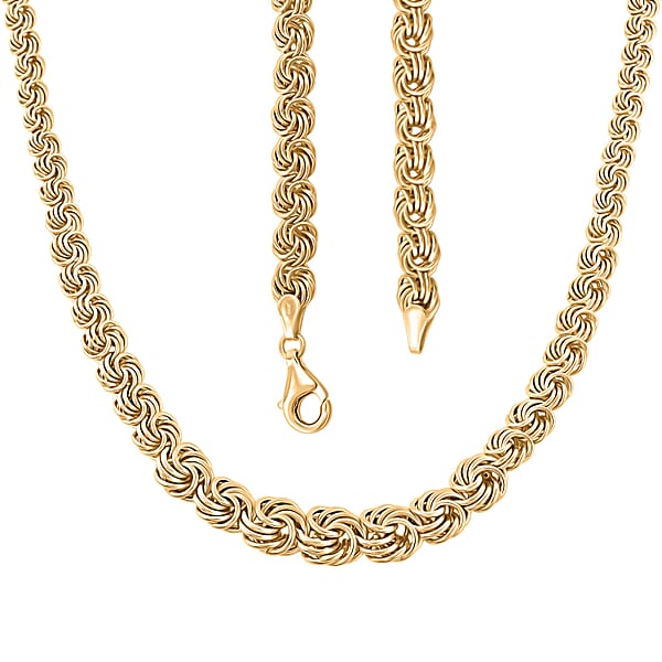 Italian Rosetta Scalare Chain Necklace In 10K Yellow Gold 13 Grams 18 Inches