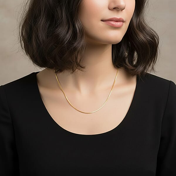 Italian Snake Chain Necklace In 14K Yellow Gold Over Sterling Silver 9.87 Grams 24 Inches