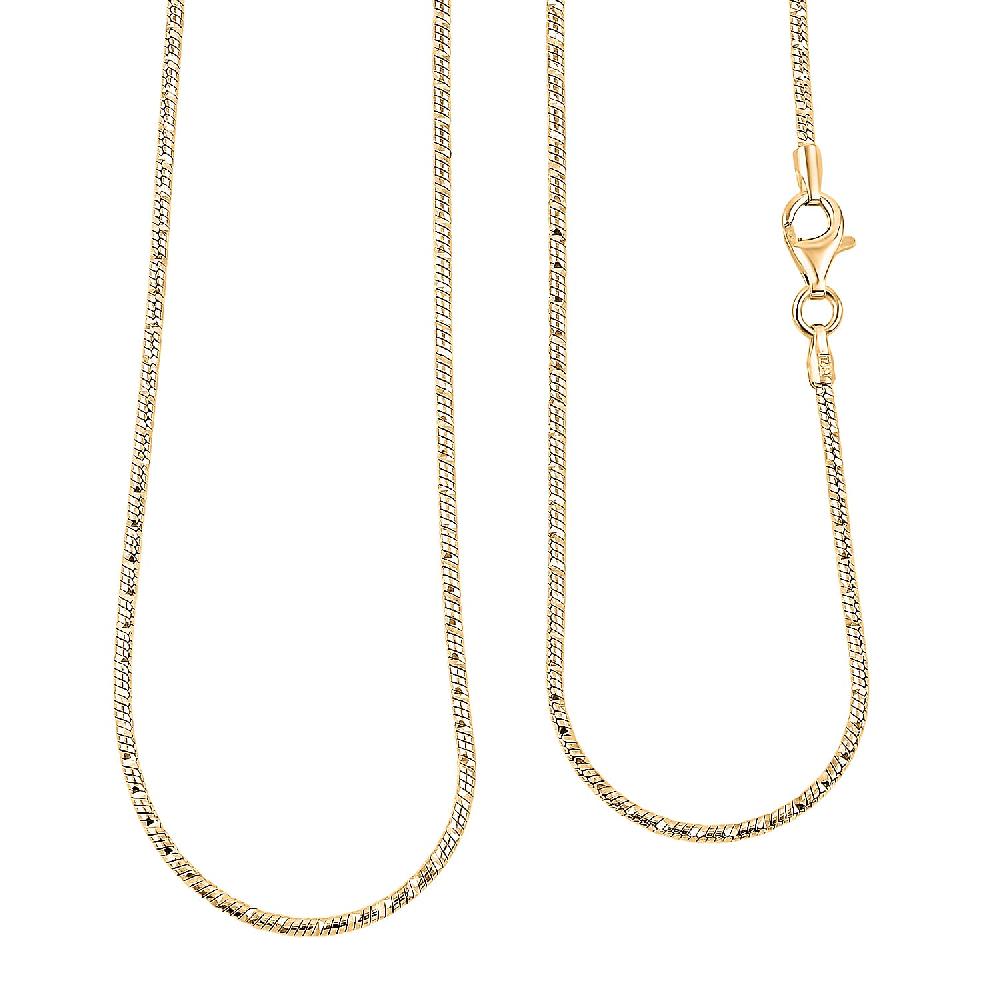 Italian Snake Chain Necklace in 14K Yellow Gold Over Sterling Silver 9.87 Grams 24 Inches