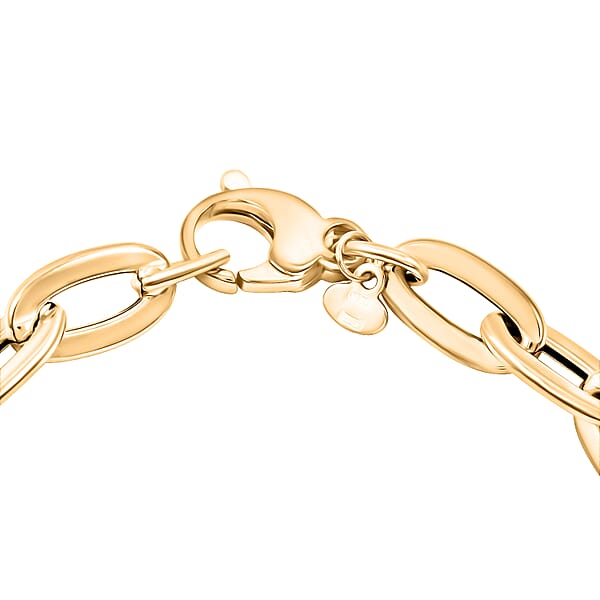 Italian Specchio Oval Rolo Chain Bracelet In 10K Yellow Gold (7.50 In) 4.8 Grams