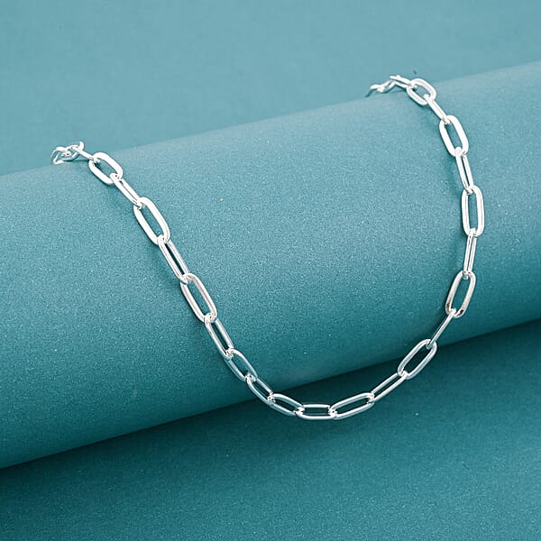 Italian Sterling Silver 3.6mm Paperclip Chain Necklace 24 Inches 12.48 Grams