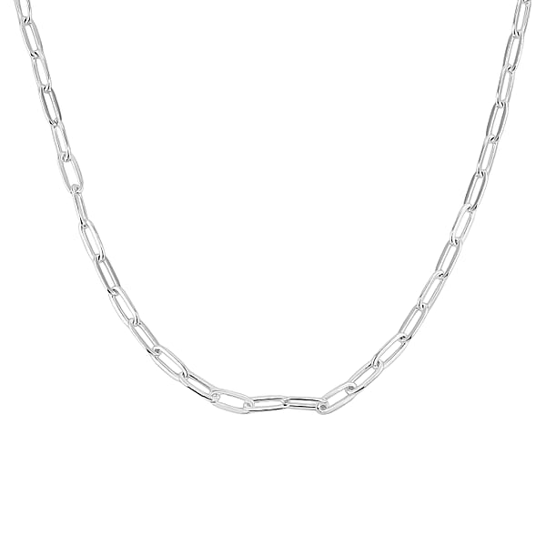 Italian Sterling Silver 3.6mm Paperclip Chain Necklace 24 Inches 12.48 Grams