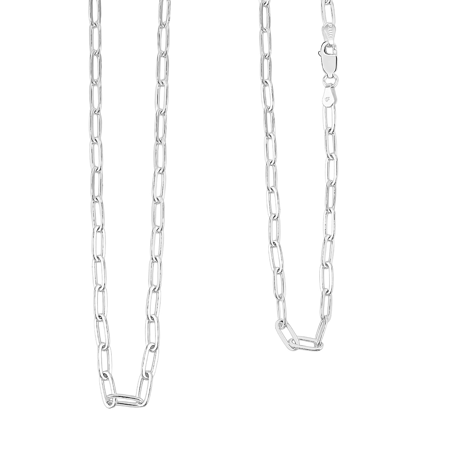 Italian Sterling Silver 3.6mm Paperclip Chain Necklace 24 Inches 12.48 Grams