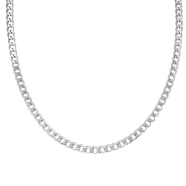 Italian Sterling Silver Cuban Chain Necklace (24 Inches) (17.02 Grams)