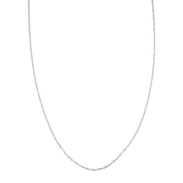 Italian Sterling Silver Diamond-cut Rock Chain Necklace (20 Inches) (2.51 Grams)