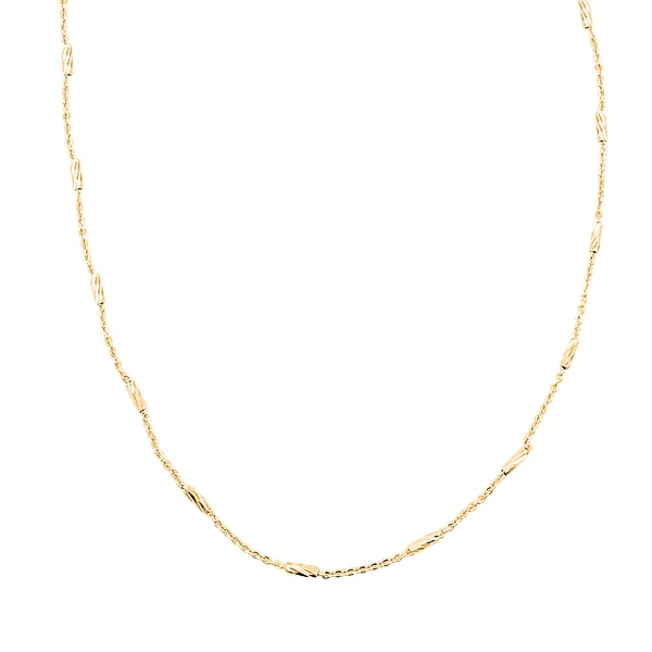 Italian Tube Chain Necklace In 14K Yellow Gold Over Sterling Silver 2.70 Grams 20 Inches
