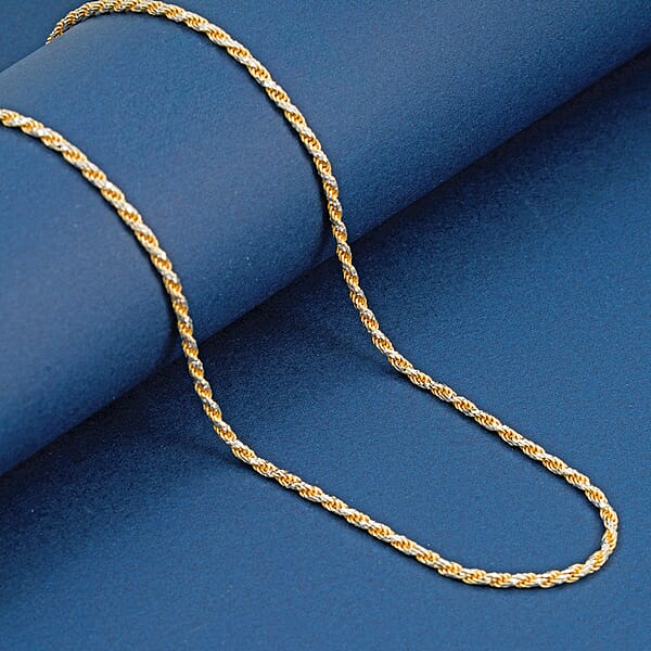 Italian Twisted Link Chain Necklace In 14K YG Over And Sterling Silver 9.03 Grams 20 Inches
